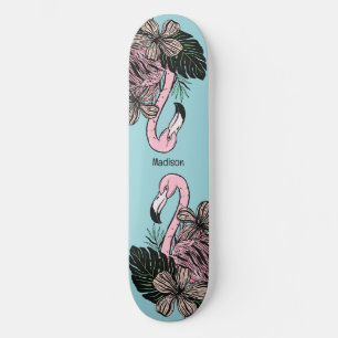 Douanenaam & Kleur Roze Flamingo Persoonlijk Skateboard