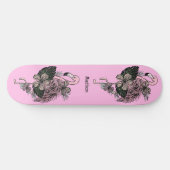 Douanenaam & Kleur Roze Flamingo Persoonlijk Skateboard (Horizontaal)