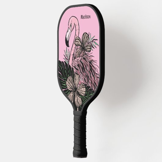 Douanenaam & Kleur Roze Flamingo Pickleball Paddle (Links)
