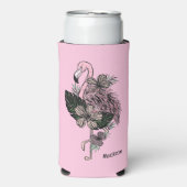 Douanenaam & Kleur Roze Flamingo Seltzer Blikjeskoeler (Seltzer Voorkant)