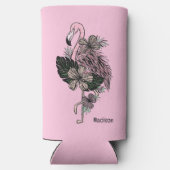 Douanenaam & Kleur Roze Flamingo Seltzer Blikjeskoeler (Achterkant)