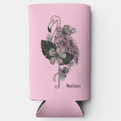 Douanenaam & Kleur Roze Flamingo Seltzer Blikjeskoeler (Voorkant)