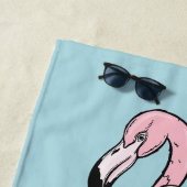 Douanenaam & Kleur Roze Flamingo Strandlaken (In situ)