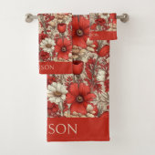 Douanenaam Kleurrijk Bloempatroon Bad Handdoek (Insitu)
