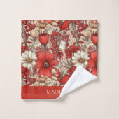 Douanenaam Kleurrijk Bloempatroon Bad Handdoek (Wasdoekje)