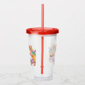 Douanenaam Kleurrijke Eenhoorn Acryl Drinkbeker (Rechts)