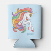 Douanenaam Kleurrijke Eenhoorn Blikjeskoeler (Achterkant)