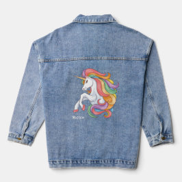 Douanenaam Kleurrijke Eenhoorn Denim Jacket