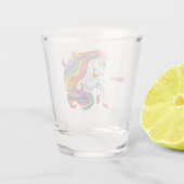 Douanenaam Kleurrijke Eenhoorn Shot Glas (Achterkant)