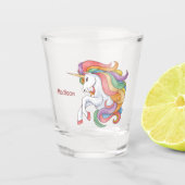 Douanenaam Kleurrijke Eenhoorn Shot Glas (Voorkant)