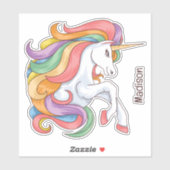 Douanenaam Kleurrijke Eenhoorn Sticker (Vel)
