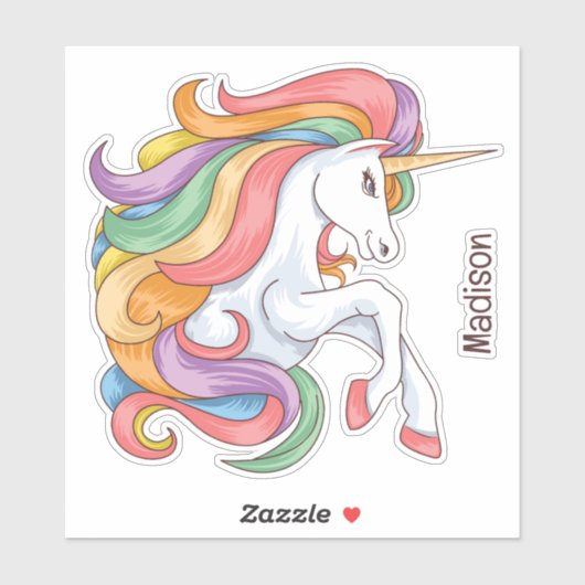 Douanenaam Kleurrijke Eenhoorn Sticker (Vel)