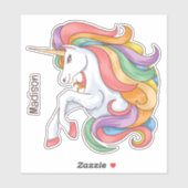 Douanenaam Kleurrijke Eenhoorn Sticker (Vel)