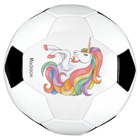 Douanenaam Kleurrijke Eenhoorn Voetbal (Gedraaid)