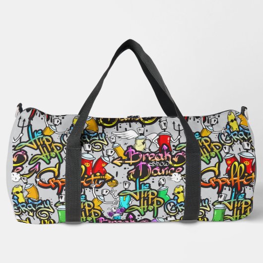 Douanenaam Kleurrijke Hiphop Patroon Plunjezak (Voorkant)