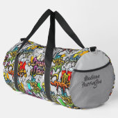 Douanenaam Kleurrijke Hiphop Patroon Plunjezak (Rechterhoek)