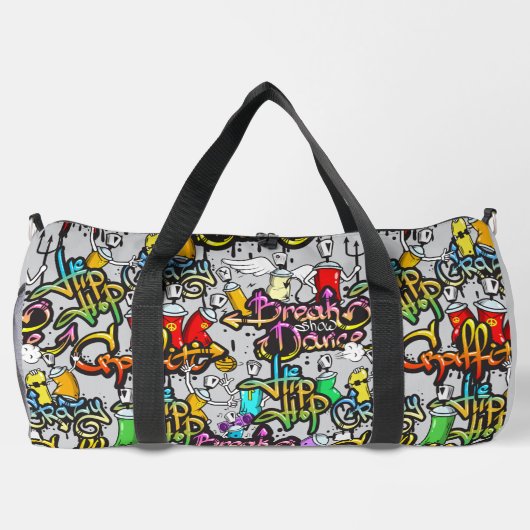 Douanenaam Kleurrijke Hiphop Patroon Plunjezak (Achterkant)