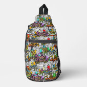 Douanenaam Kleurrijke Hiphop Patroon Sling Bag (Voorkant)