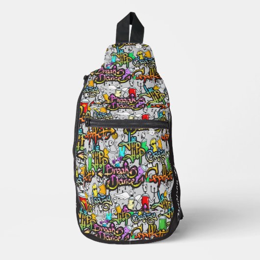 Douanenaam Kleurrijke Hiphop Patroon Sling Bag (Voorkant)