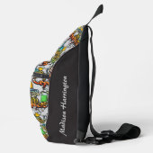 Douanenaam Kleurrijke Hiphop Patroon Sling Bag (Rechts)
