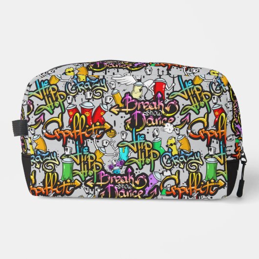 Douanenaam Kleurrijke Hiphop Patroon Toilettasje (Voorkant)