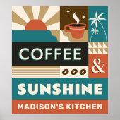 Douanenaam Kleurrijke Koffiecitaten Poster (Voorkant)