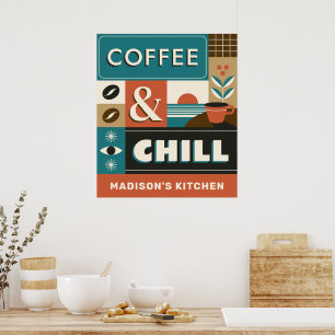 Douanenaam Kleurrijke Koffiecitaten Poster
