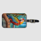 Douanenaam Kleurrijke Papegaai Bagagelabel (Voorkant (horizontaal))