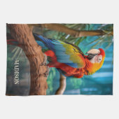Douanenaam Kleurrijke Papegaai Theedoek (Horizontaal)