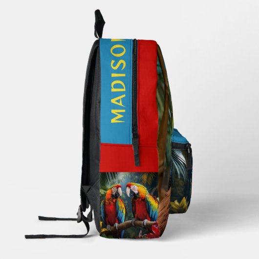 Douanenaam Kleurrijke ParrotS Bedrukte Rugzak (Links)