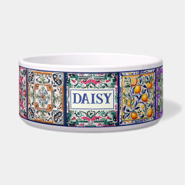 Douanenaam Kleurrijke Veelkleurige Mediterrane Teg Voerbakje