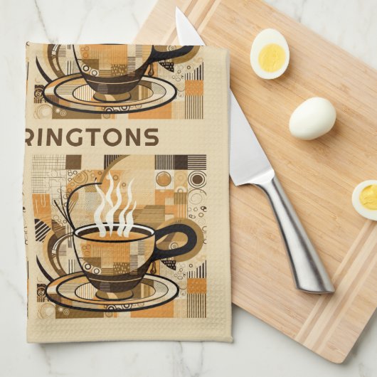 Douanenaam Koffiepatroon Theedoek (Quarter Fold)