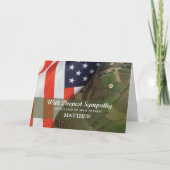 Douanenaam Leger Militaire Soldaat Sympathie Pet Kaart (Voorkant)