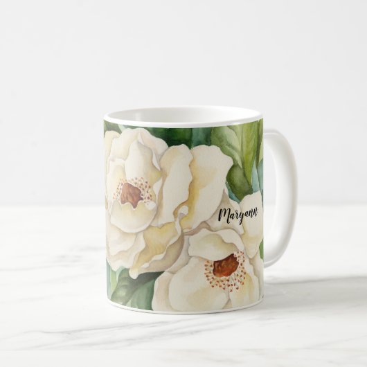douanenaam Magnolia Floral Waterverf Koffiemok (Voorkant rechts)