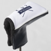 Douanenaam Marine Blauwe Clubs En Bal Golfheadcover (3/4 voorkant)