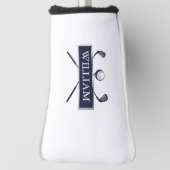 Douanenaam Marine Blauwe Clubs En Bal Golfheadcover (Draai 90)