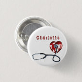 Douanenaam Medische Verpleegkundige Stethoscoop Ha Ronde Button 3,2 Cm (Voorkant /achterkant)