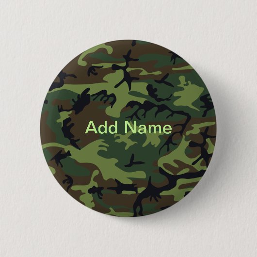 Douanenaam Militair Groen Camouflage Patroon Ronde Button 5,7 Cm (Voorkant)