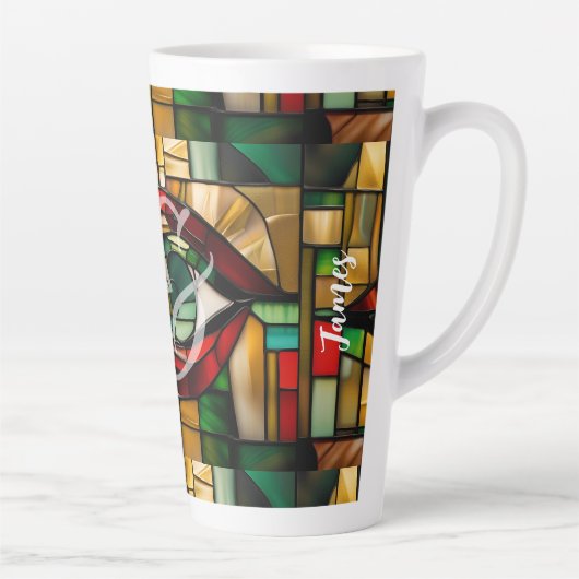 Douanenaam Modern Abstract Vlekglas Latte Mok (Rechts)