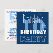 Douanenaam Modern Kind 10e Verjaardag Blauw Kaart (Voorkant / Achterkant)