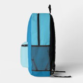 Douanenaam & Monogram Blauw Bedrukte Rugzak (Rechts)
