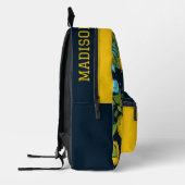 Douanenaam & Monogram Citroenpatroon Bedrukte Rugzak (Links)