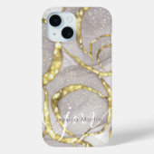  douanenaam Monogram Iridescent Swirl Case-Mate iPhone Case (Achterkant)