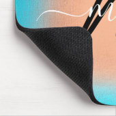 Douanenaam Monogram Ombre Blauw Roos Muismat (Hoek)