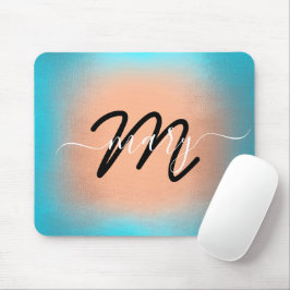 Douanenaam Monogram Ombre Blauw Roos Muismat