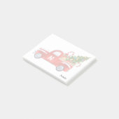 Douanenaam Monogram Rode  Vrachtwagen Kerstmis Post-it® Notes (Schuin)