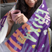 Douanenaam Monogrammed Vette Koele Kleuren Paarse Fleece Deken