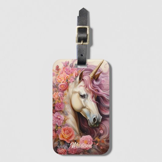 Douanenaam Mooie Eenhoorn Bagagelabel (Voorkant (verticaal))