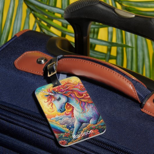 Douanenaam Mooie Eenhoorn Bagagelabel (Voorkant Insitu 1)