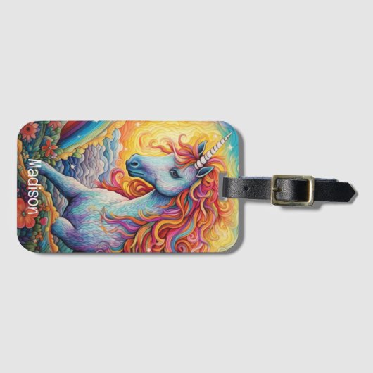Douanenaam Mooie Eenhoorn Bagagelabel (Voorkant (horizontaal))
